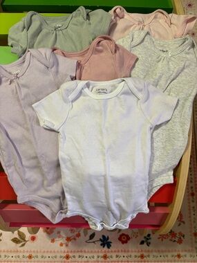 Carter's Baby Girls' Pastel Onesie Set - Lavender, Pinks, Gray, Mint, White